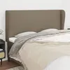 Image de vidaXL Tête de Lit avec Oreilles Meuble de Chambre à Coucher Accessoire de Lit Double Tête de Cadre de Lit Intérieur Taupe 183x23x118/128 cm Tissu 3117694