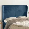 Image de vidaXL Hoofdbord met randen 147x23x118/128 cm fluweel donkerblauw3117728