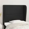 Image de vidaXL Hoofdbord met randen 83x23x118/128 cm kunstleer zwart3117748