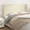 Image de vidaXL Tête de lit avec oreilles Crème 163x23x118/128 cm Similicuir