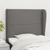 Image de vidaXL Hoofdbord met randen 93x23x118/128 cm stof donkergrijs3117799