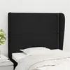 Image de vidaXL Hoofdbord met randen 93x23x118/128 cm stof zwart3117800