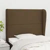 Image de vidaXL Hoofdbord met randen 93x23x118/128 cm stof donkerbruin3117801