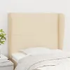 Image de vidaXL Hoofdbord met randen 93x23x118/128 cm stof cràmekleurig3117803