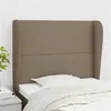 Image de vidaXL Hoofdbord met randen 103x23x118/128 cm stof taupe3117810