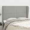 Image de vidaXL Hoofdbord met randen 147x23x118/128 cm stof lichtgrijs3117814