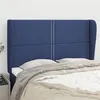 Image de vidaXL Hoofdbord met randen 147x23x118/128 cm stof blauw3117820