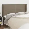 Image de vidaXL Hoofdbord met randen 183x23x118/128 cm stof taupe3117834