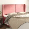 Image de vidaXL Hoofdbord met randen 163x23x118/128 cm fluweel roze3117875