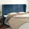 Image de vidaXL Hoofdbord met randen 203x23x118/128 cm fluweel donkerblauw3117886