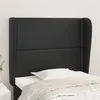 Image de vidaXL Hoofdbord met randen 93x23x118/128 cm kunstleer zwart3117894