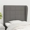 Image de vidaXL Hoofdbord met randen 83x23x118/128 cm stof donkergrijs3117931