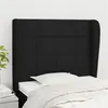 Image de vidaXL Hoofdbord met randen 83x23x118/128 cm stof zwart3117932