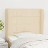 Image de vidaXL Hoofdbord met randen 83x23x118/128 cm stof cràmekleurig3117935
