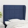 Image de vidaXL Hoofdbord met randen 83x23x118/128 cm stof blauw3117936