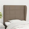 Image de vidaXL Hoofdbord met randen 93x23x118/128 cm stof taupe3117942