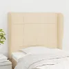 Image de vidaXL Hoofdbord met randen 93x23x118/128 cm stof cràmekleurig3117943