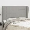 Image de vidaXL Hoofdbord met randen 147x23x118/128 cm stof lichtgrijs3117954