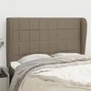 Image de vidaXL Hoofdbord met randen 147x23x118/128 cm stof taupe3117958