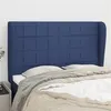 Image de vidaXL Hoofdbord met randen 147x23x118/128 cm stof blauw3117960