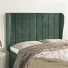 Image de vidaXL Hoofdbord met randen 147x23x118/128 cm fluweel donkergroen3118007