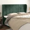 Image de vidaXL Tête de Lit avec Oreilles Meuble de Chambre à Coucher Accessoire de Lit Double Tête de Cadre de Lit Vert Foncé 203x23x118/128 cm Velours 3118025