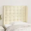 Image de vidaXL Tête de lit avec oreilles Crème 93x23x118/128 cm Similicuir