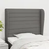 Image de vidaXL Hoofdbord met randen 83x23x118/128 cm stof donkergrijs3118071