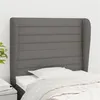 Image de vidaXL Hoofdbord met randen 93x23x118/128 cm stof donkergrijs3118079