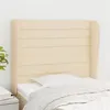 Image de vidaXL Hoofdbord met randen 103x23x118/128 cm stof cràmekleurig3118091