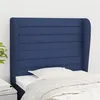 Image de vidaXL Hoofdbord met randen 103x23x118/128 cm stof blauw3118092
