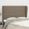 Image de vidaXL Hoofdbord met randen 147x23x118/128 cm stof taupe3118098