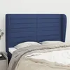 Image de vidaXL Hoofdbord met randen 147x23x118/128 cm stof blauw3118100