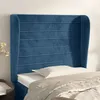Image de vidaXL Hoofdbord met randen 83x23x118/128 cm fluweel donkerblauw3118130