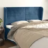 Image de vidaXL Hoofdbord met randen 183x23x118/128 cm fluweel donkerblauw3118160