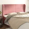 Image de vidaXL Hoofdbord met randen 183x23x118/128 cm fluweel roze3118161