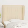 Image de vidaXL Hoofdbord met randen 103x23x118/128 cm stof cràmekleurig3118189