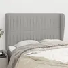 Image de vidaXL Hoofdbord met randen 147x23x118/128 cm stof lichtgrijs3118192