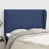 Image de vidaXL Hoofdbord met randen 147x23x118/128 cm stof blauw3118198