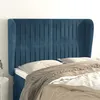 Image de vidaXL Hoofdbord met randen 147x23x118/128 cm fluweel donkerblauw3118246