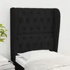 Image de vidaXL Hoofdbord met randen 83x23x118/128 cm stof zwart3118268