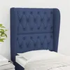 Image de vidaXL Hoofdbord met randen 83x23x118/128 cm stof blauw3118272