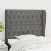Image de vidaXL Hoofdbord met randen 93x23x118/128 cm stof donkergrijs3118275