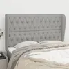 Image de vidaXL Hoofdbord met randen 163x23x118/128 cm stof lichtgrijs3118298