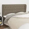 Image de vidaXL Hoofdbord met randen 183x23x118/128 cm stof taupe3118310