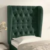 Image de vidaXL Hoofdbord met randen 83x23x118/128 cm fluweel donkergroen3118325