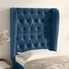 Image de vidaXL Hoofdbord met randen 83x23x118/128 cm fluweel donkerblauw3118326