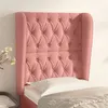 Image de vidaXL Hoofdbord met randen 83x23x118/128 cm fluweel roze3118327