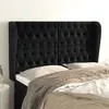 Image de vidaXL Hoofdbord met randen 163x23x118/128 cm fluweel zwart3118348