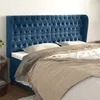 Image de vidaXL Hoofdbord met randen 183x23x118/128 cm fluweel donkerblauw3118356